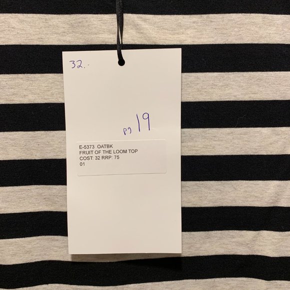 FOIL~ "NWT!!" ~   Striped top w/ pom-pom trim - Picture 4 of 11